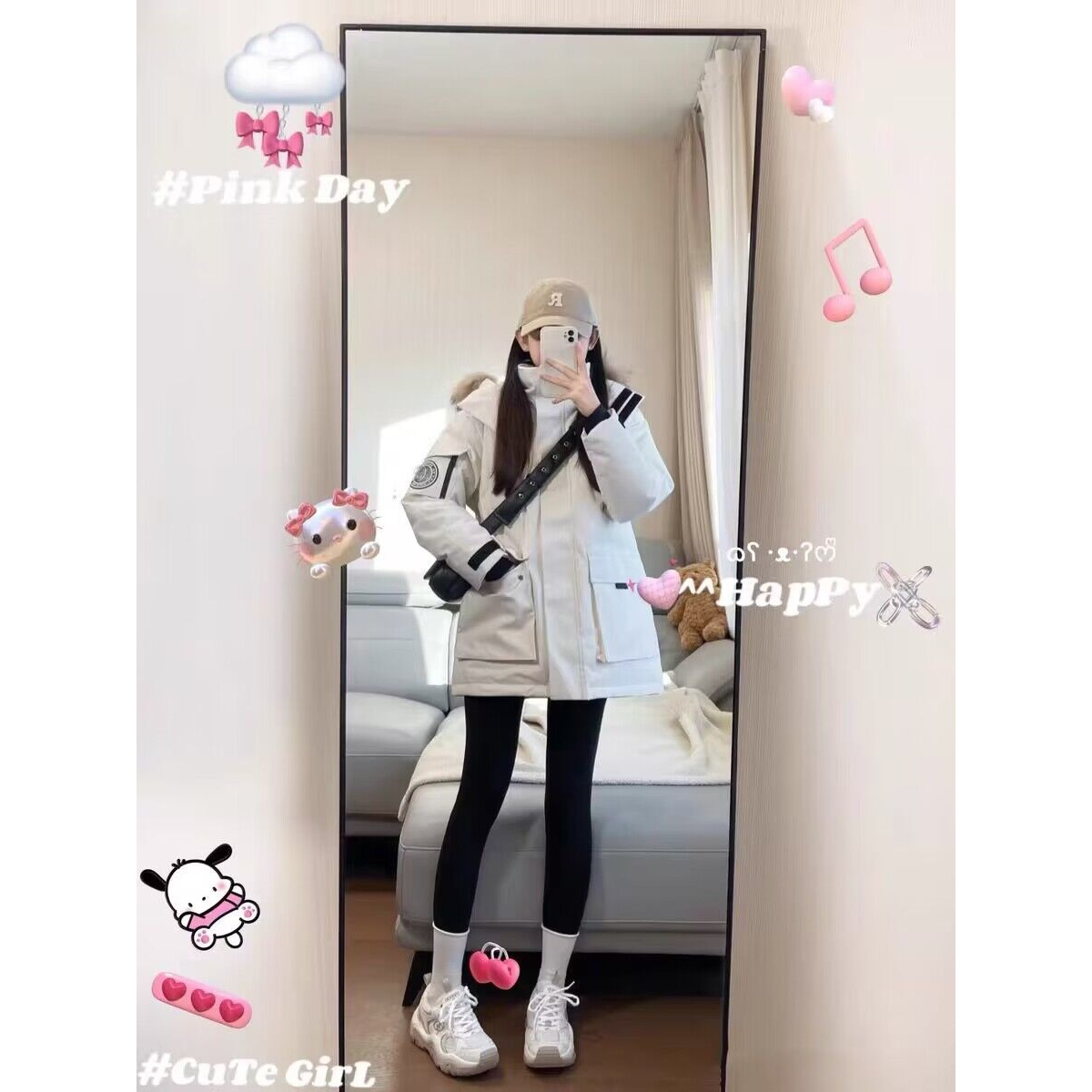 新款2023羽绒服大毛领派克羽绒服女冬季新款连帽袄外套宽松加厚工
