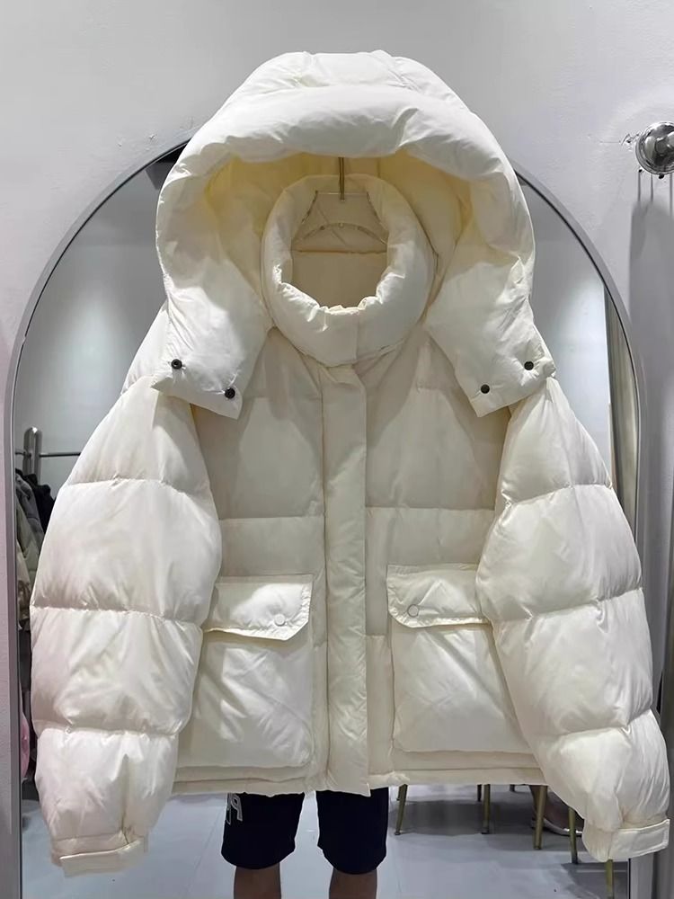 羽绒羽绒服女欧货2023秋冬新款宽松连帽小个子百搭户外服RT