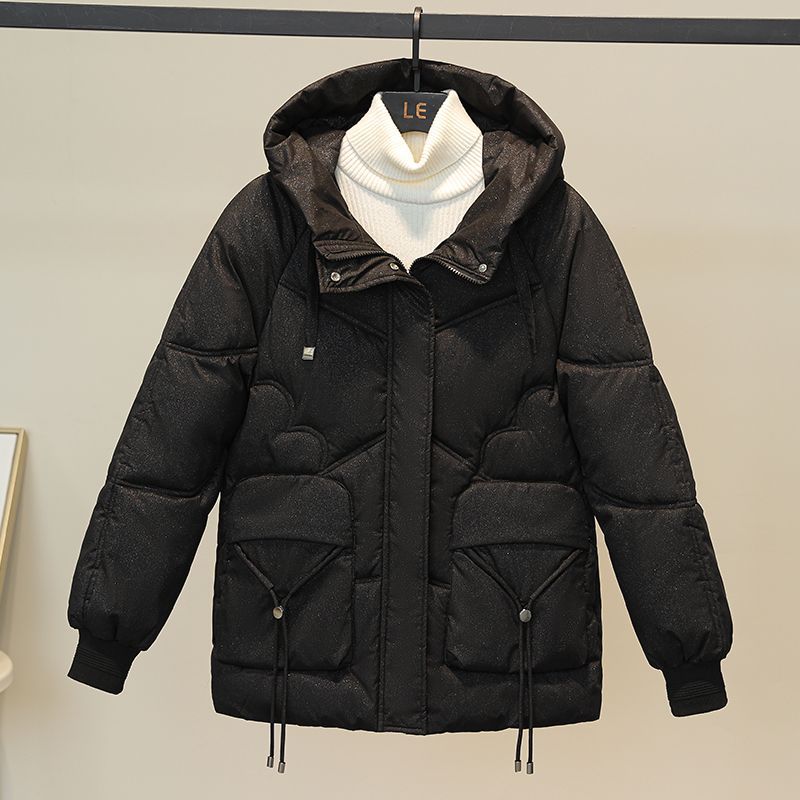 新款2023羽绒服亮闪闪羽绒服女冬季新款韩版宽松袄加厚时尚连帽外