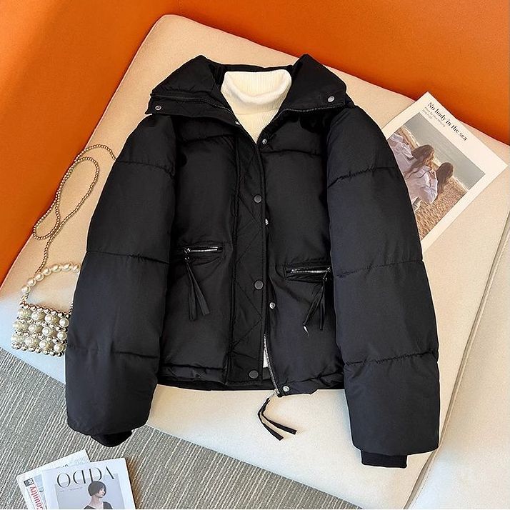 羽绒服女短款百搭韩版立领小个子加厚面包服高档羽绒服外套
