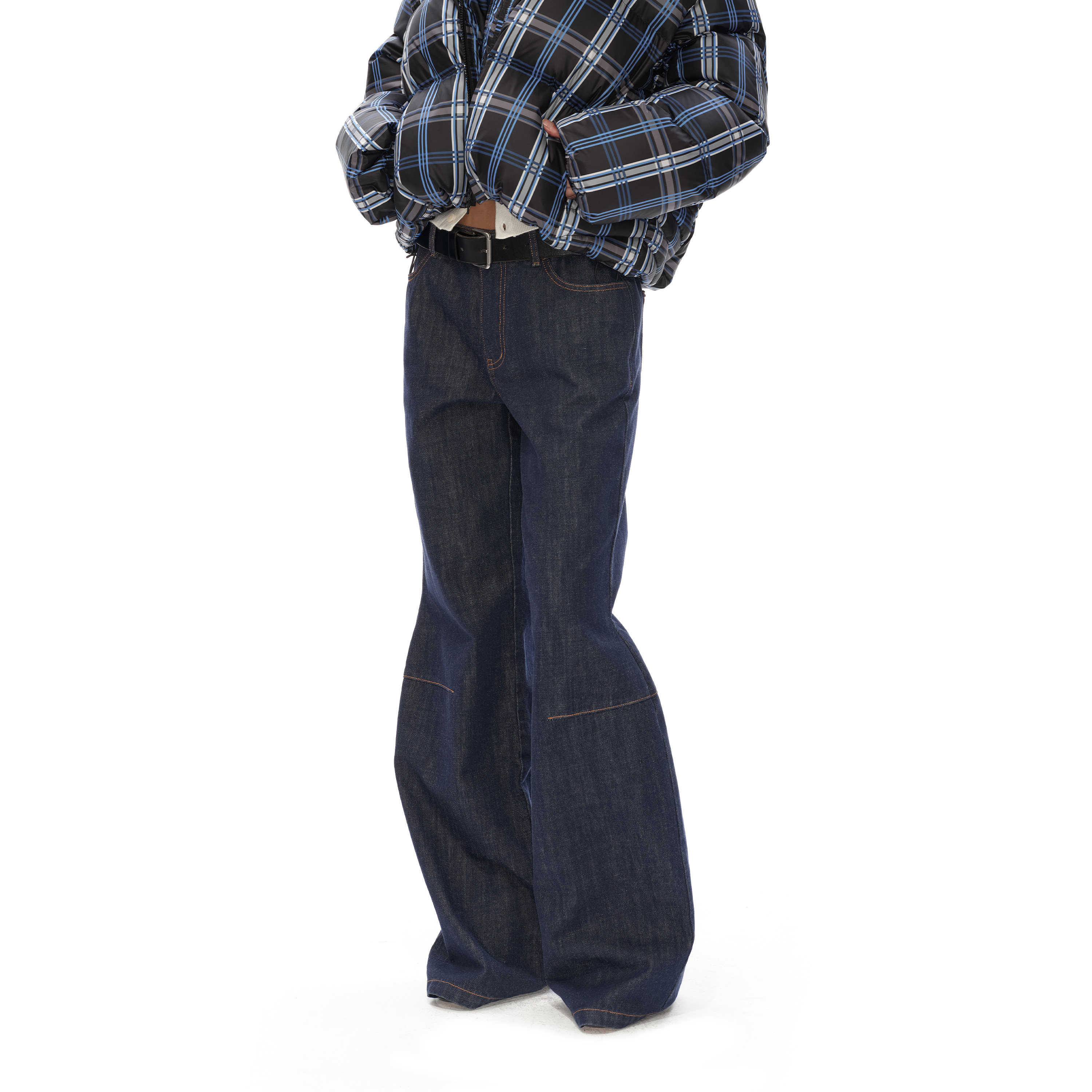 NUTH修身显瘦微喇原牛复古牛仔裤女