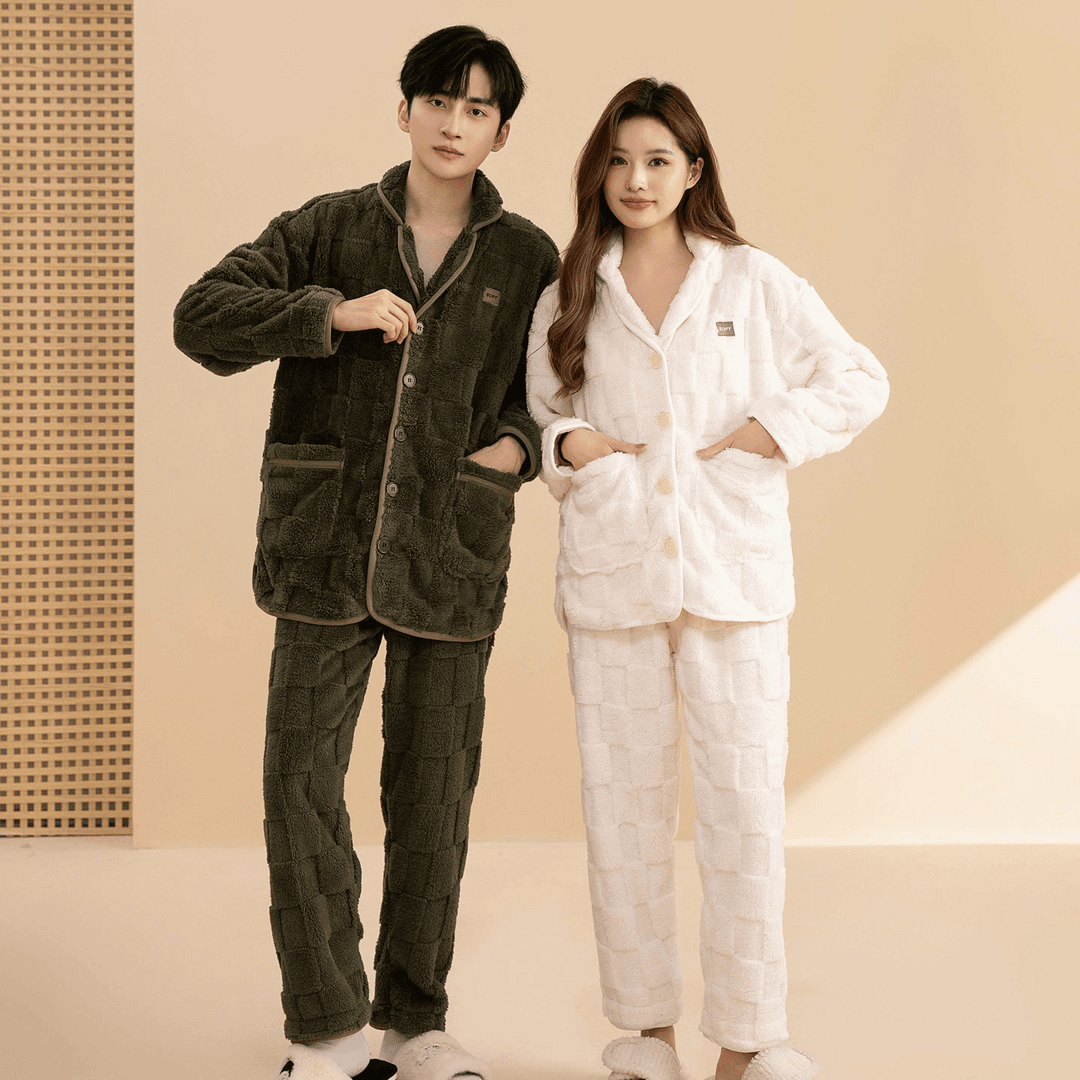 2025新款情侣加厚宽松套装甜美韩版秋冬季加绒睡衣毛绒家居服保暖