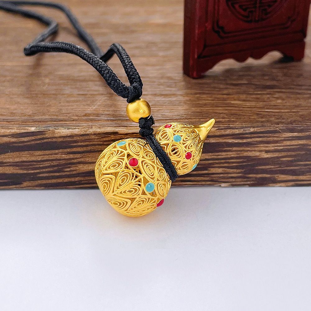 国潮珐琅彩七彩葫芦吊坠 送精编绳