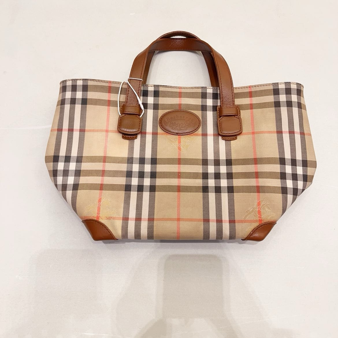 95新 BURBERRY/博柏利 格纹手提包（清洗）009