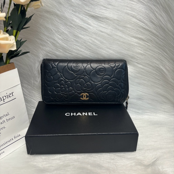 95新 Chanel/香奈儿 chanel山茶花钱包 k02296