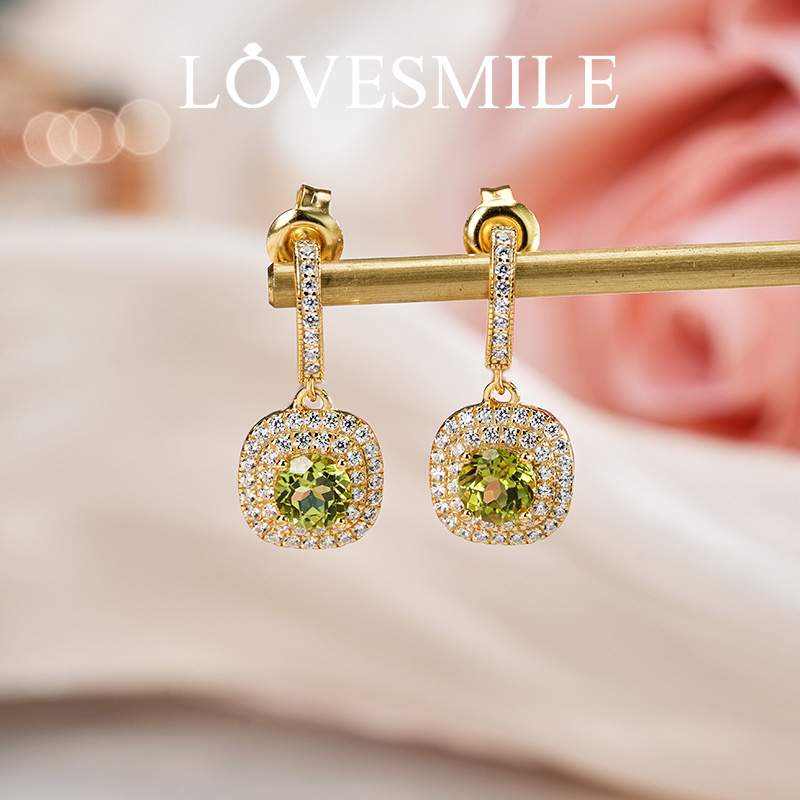 love smileS925橄榄石耳环日常简约百搭经典