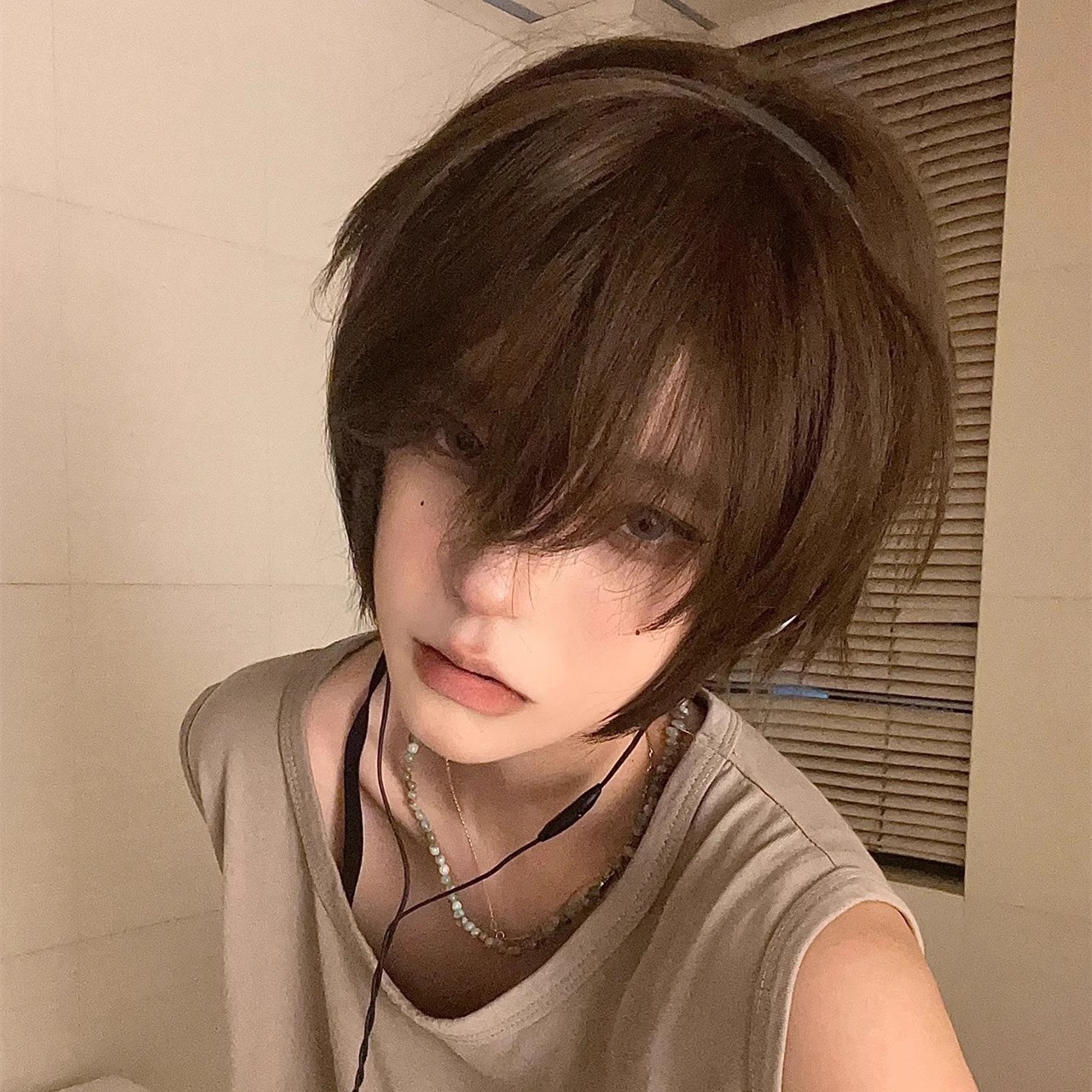 纤韵佳人假发男短发基佬dk男女万用cos假毛修脸帅气gay少年全头套