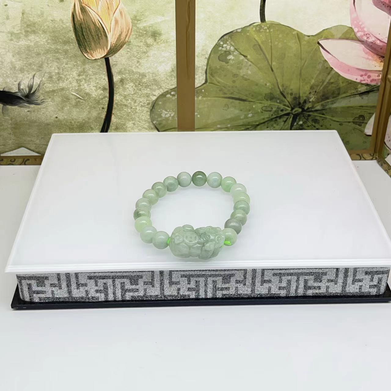 天然缅甸a货翡翠貔貅手串 C256—多样性发