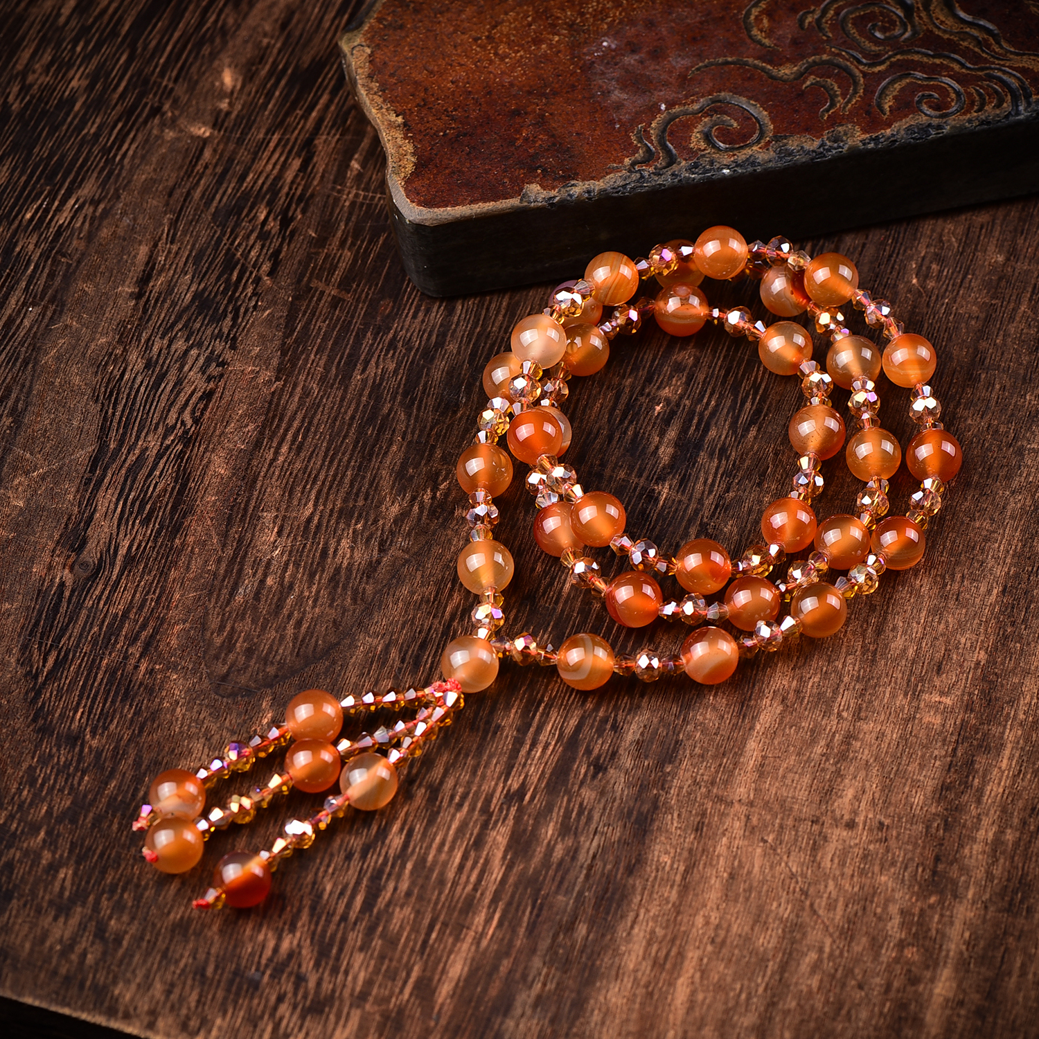 天然盐源玛瑙毛衣链 D050—多样性发