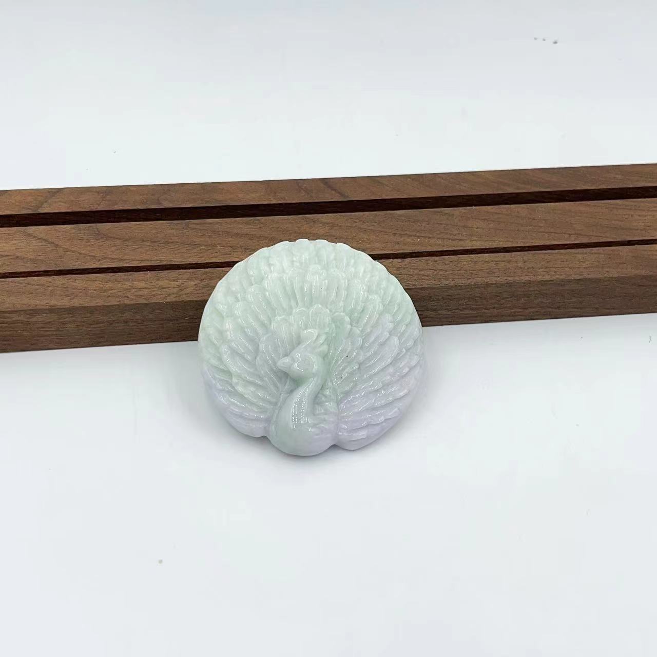 天然缅甸a货翡翠孔雀吊坠 F883—多样性发一件