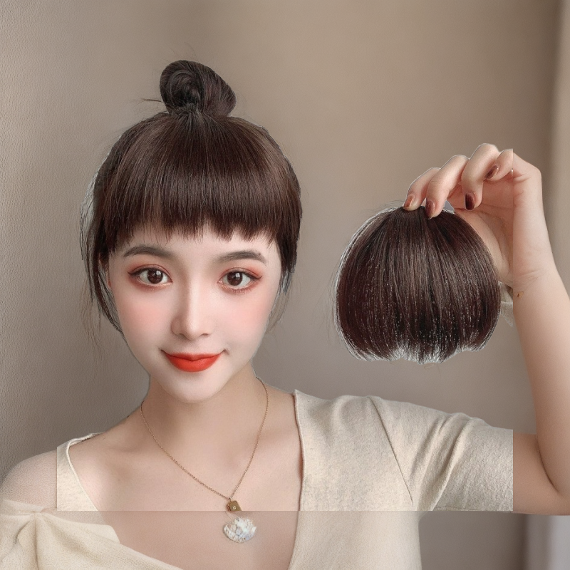 空气刘海片狗啃刘海女仿真自然前额最新款法式隐形刘海假发头发帘
