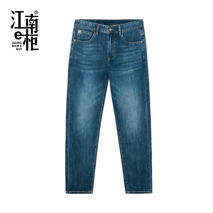 【9号】江南e柜  情侣百搭舒适蓝色休闲潮流新款牛仔裤418302080