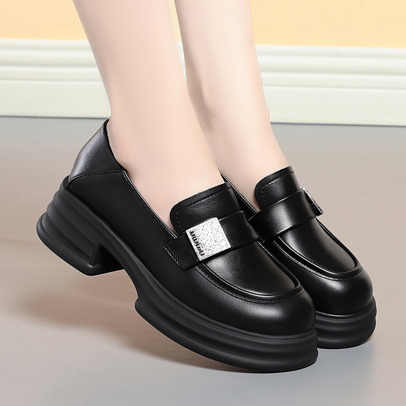 玛丽珍小皮鞋女2024春秋季新款增高女鞋厚底乐福鞋女松糕软底单鞋