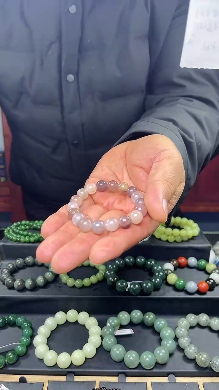 【闪购商品】石英质玉（金丝玉）手串合金手串
