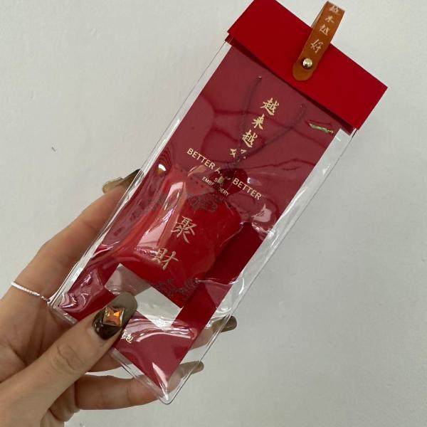 铜合金布艺耳饰 A-853（满9.9包邮）红色财财款发饰