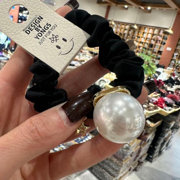 铜合金耳饰 CC-91（满9.9包邮）高级白色珠珠发饰