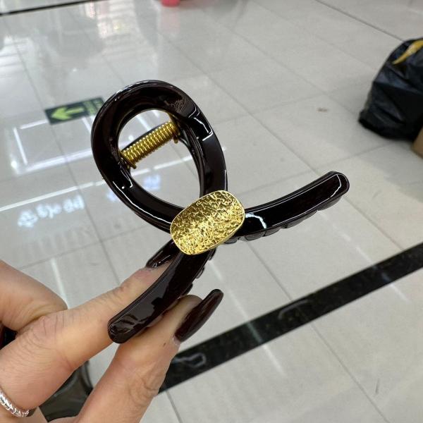 铜合金耳饰 B-744（满9.9包邮）泡菜家巧克力色长不大抓夹