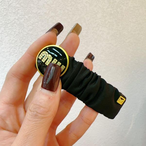 铜合金耳饰 B-876（满9.9包邮）高级黑色褶皱款发饰