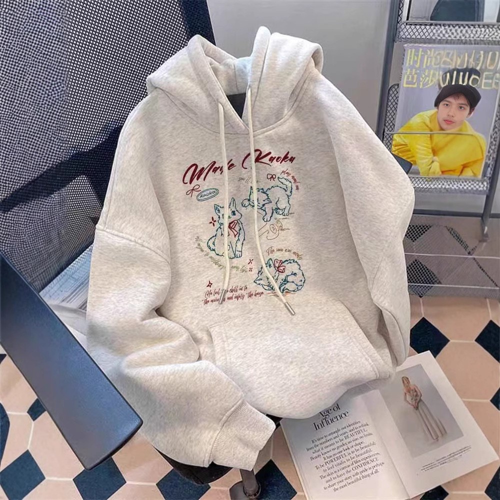 女童卫衣2025新款儿童洋气时髦春装大童休闲宽松连帽衫上衣裤子
