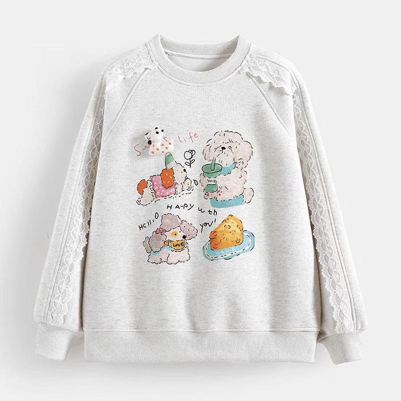 女童卫衣2025新款春装儿童休闲百搭上衣慵懒风女大童宽松洋气上衣