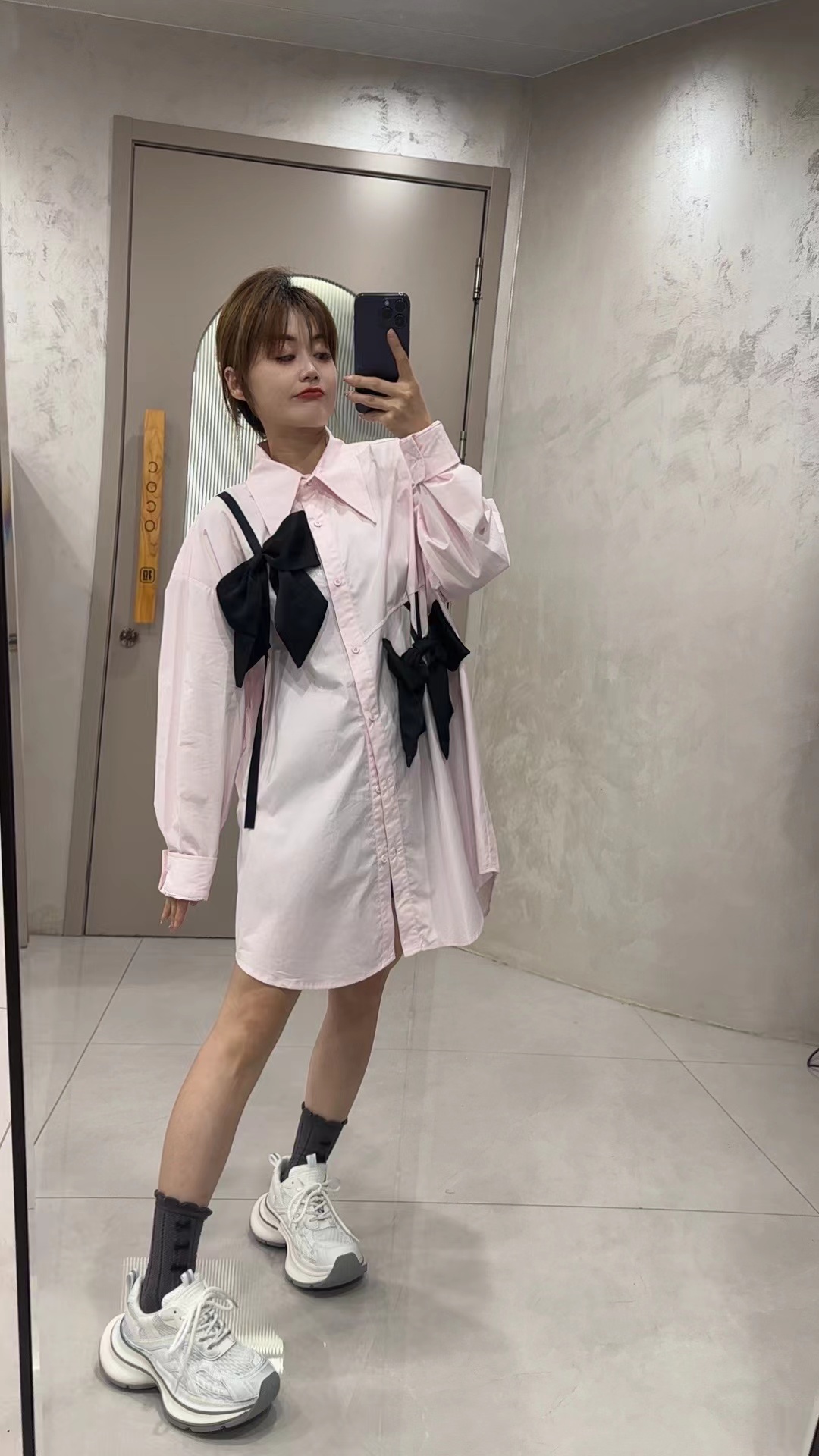 原创设计师款蝴蝶结衬衣