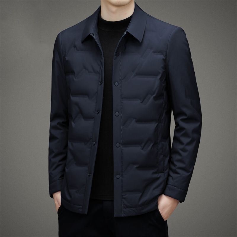 支持董宇辉秋冬季新款男士棉服翻领商务轻薄2023休闲保暖商务纯色