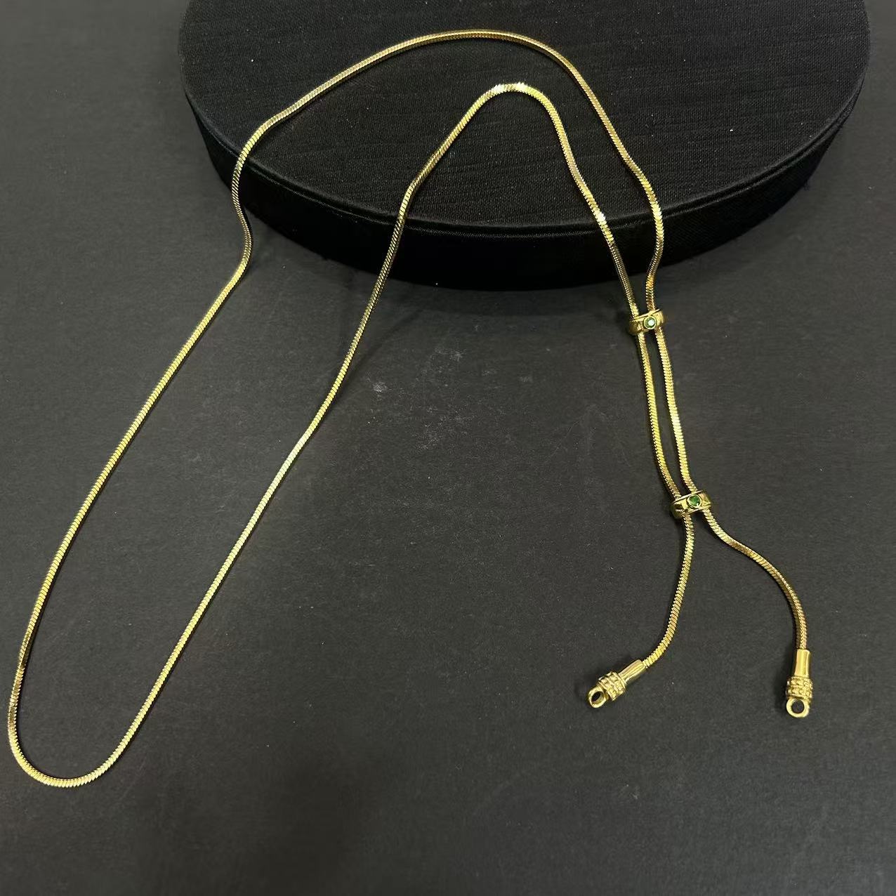 钛钢项链 蛇骨双挂钩项链（多样性发一件）