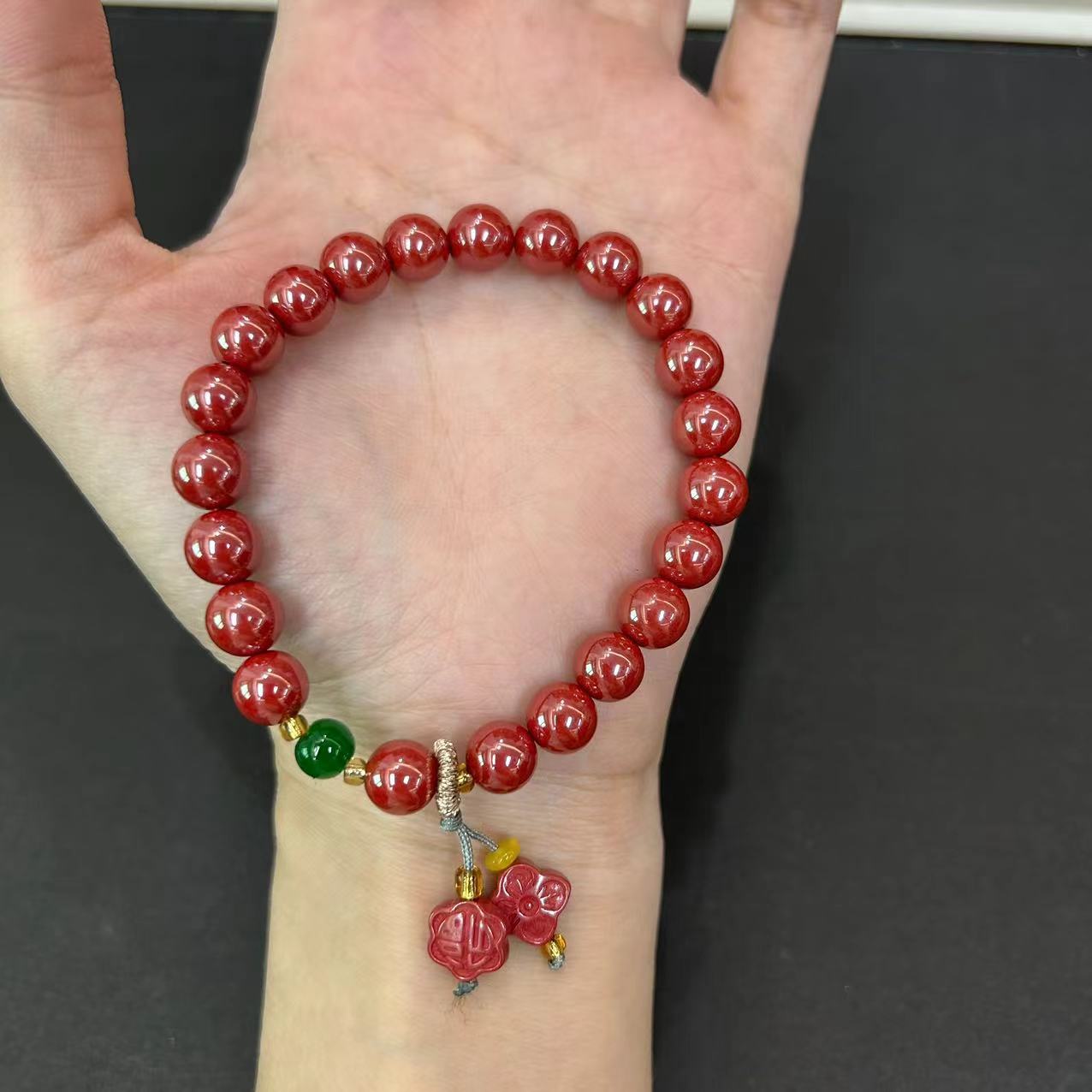 含辰砂工艺品朱砂花花串8m（多样性发一件）