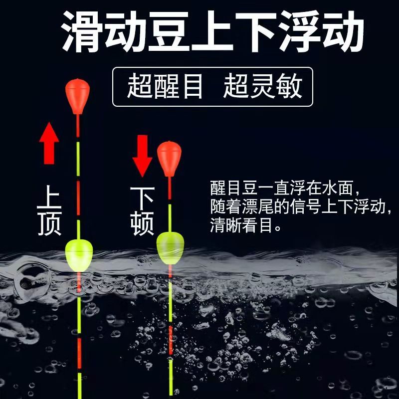 鱼漂高灵敏醒目豆放大荧光浮珠对撞珠浮漂近视加粗尾泡沫莎莎户外