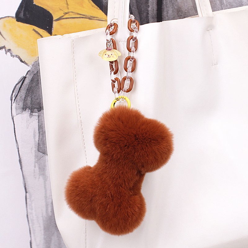 【骨头】超可爱獭兔毛包挂件玩偶宠物玩具手链节日礼物车内挂饰礼品