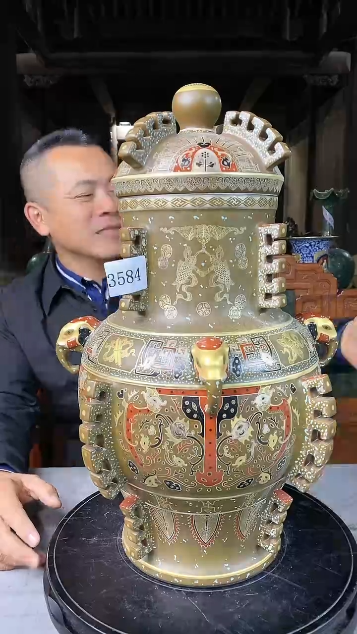 【闪购商品】陶瓷摆件*P03116陶瓷瓶一个3584