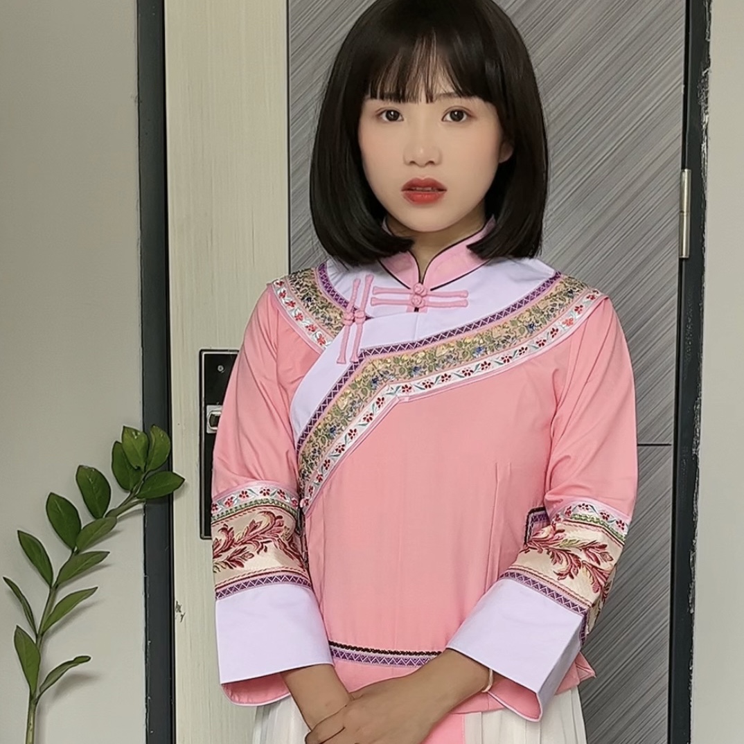 壮族滑料单上衣 女 包邮气质国风民族风