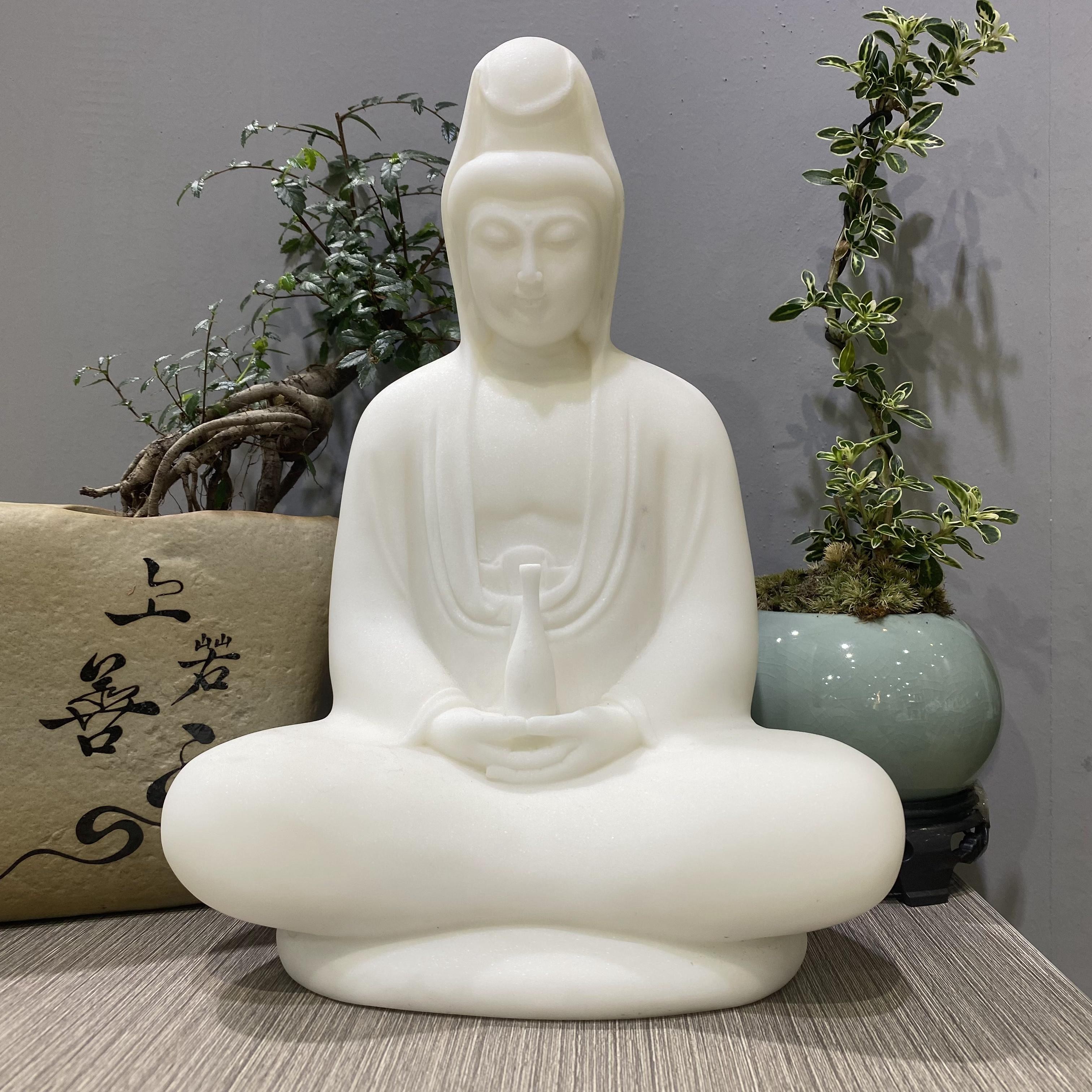 天然四川汉白玉|圆满观音|