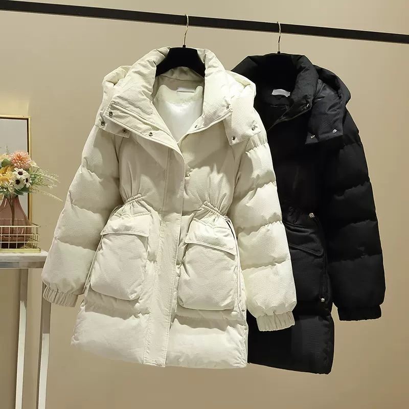 波澄司冬季新款羽绒服女韩版时尚收腰显瘦衣加厚袄外套美拉德