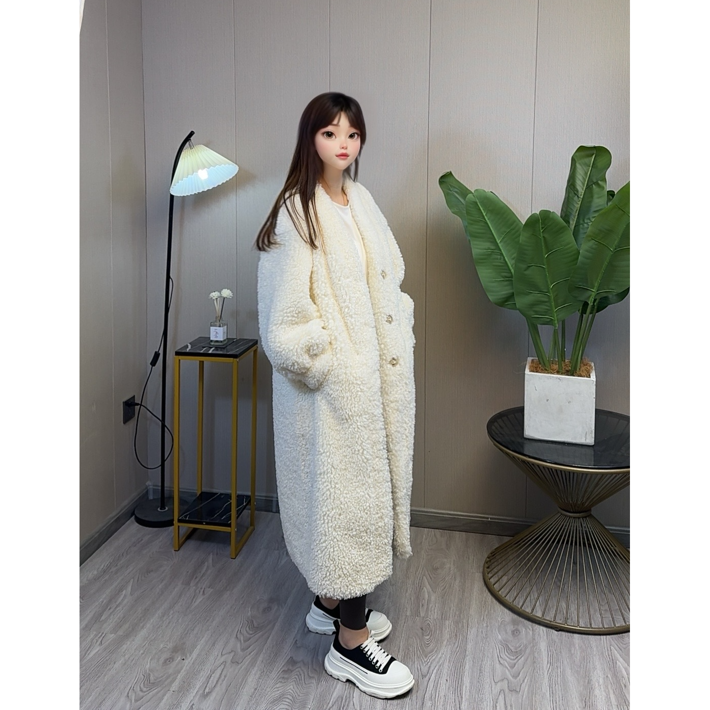 时尚休闲百搭宽松加厚加绒保暖秋冬冬季长款外套