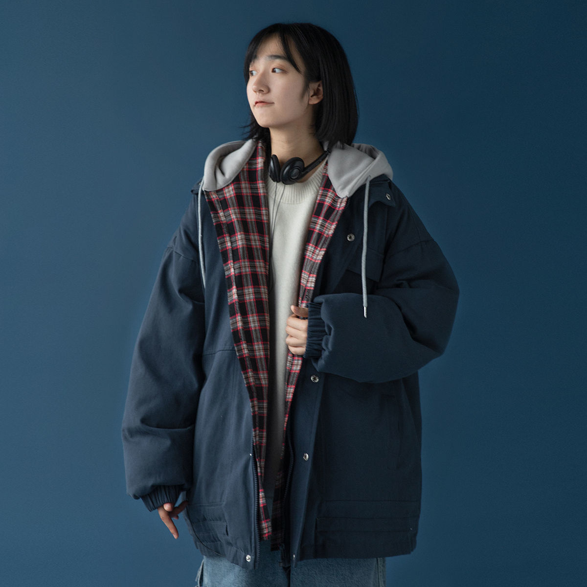 冬季棉衣棉服女2023新款学生韩版宽松棉袄ins潮BF加厚面包服外套