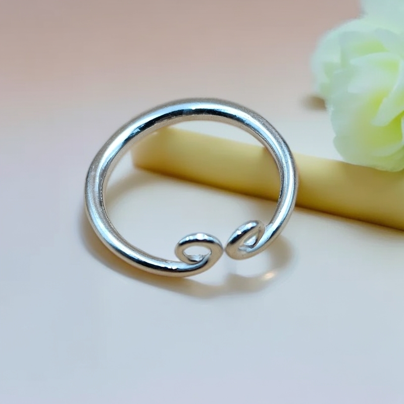 足银戒指 银苗匠心手工可调节足银戒指时尚个性紧箍咒个性银戒指