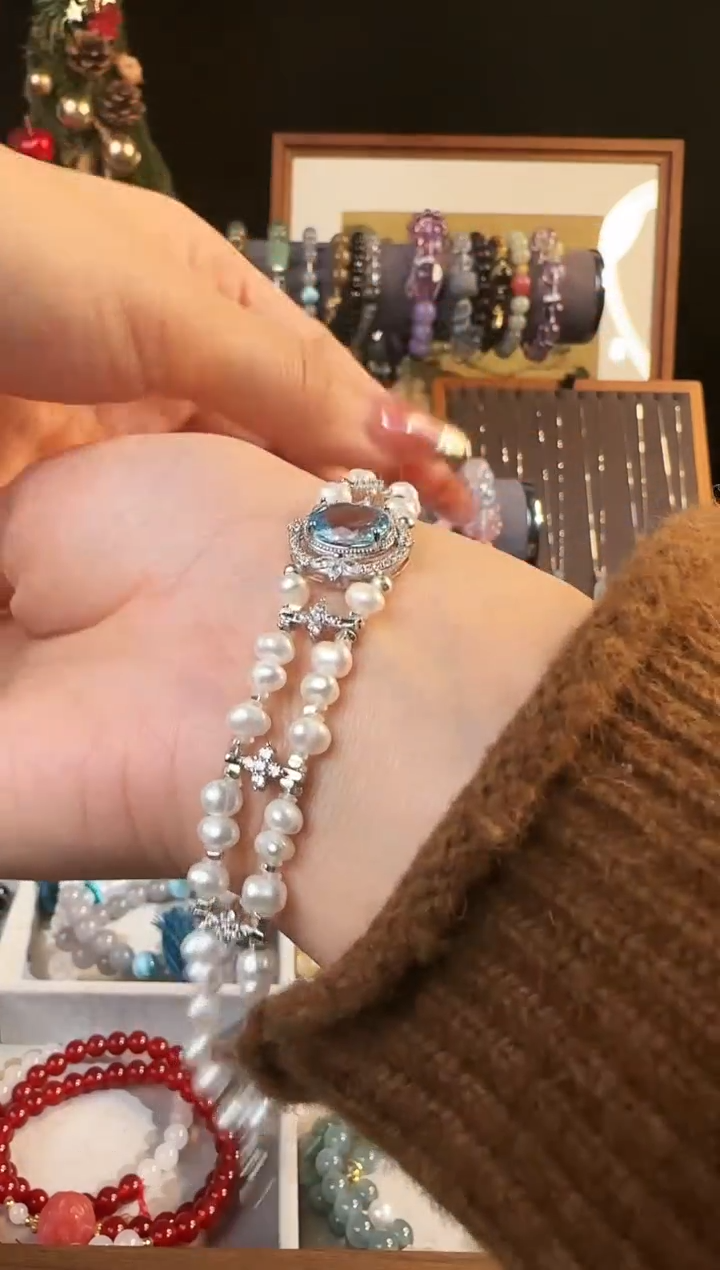 【闪购商品】淡水珍珠手绳银S925镶嵌@HSSL0080@