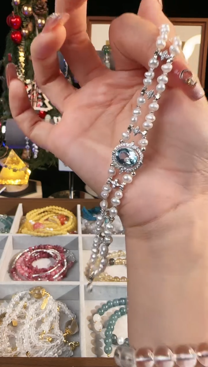 【闪购商品】淡水珍珠手绳银S925镶嵌@HSSL0080@