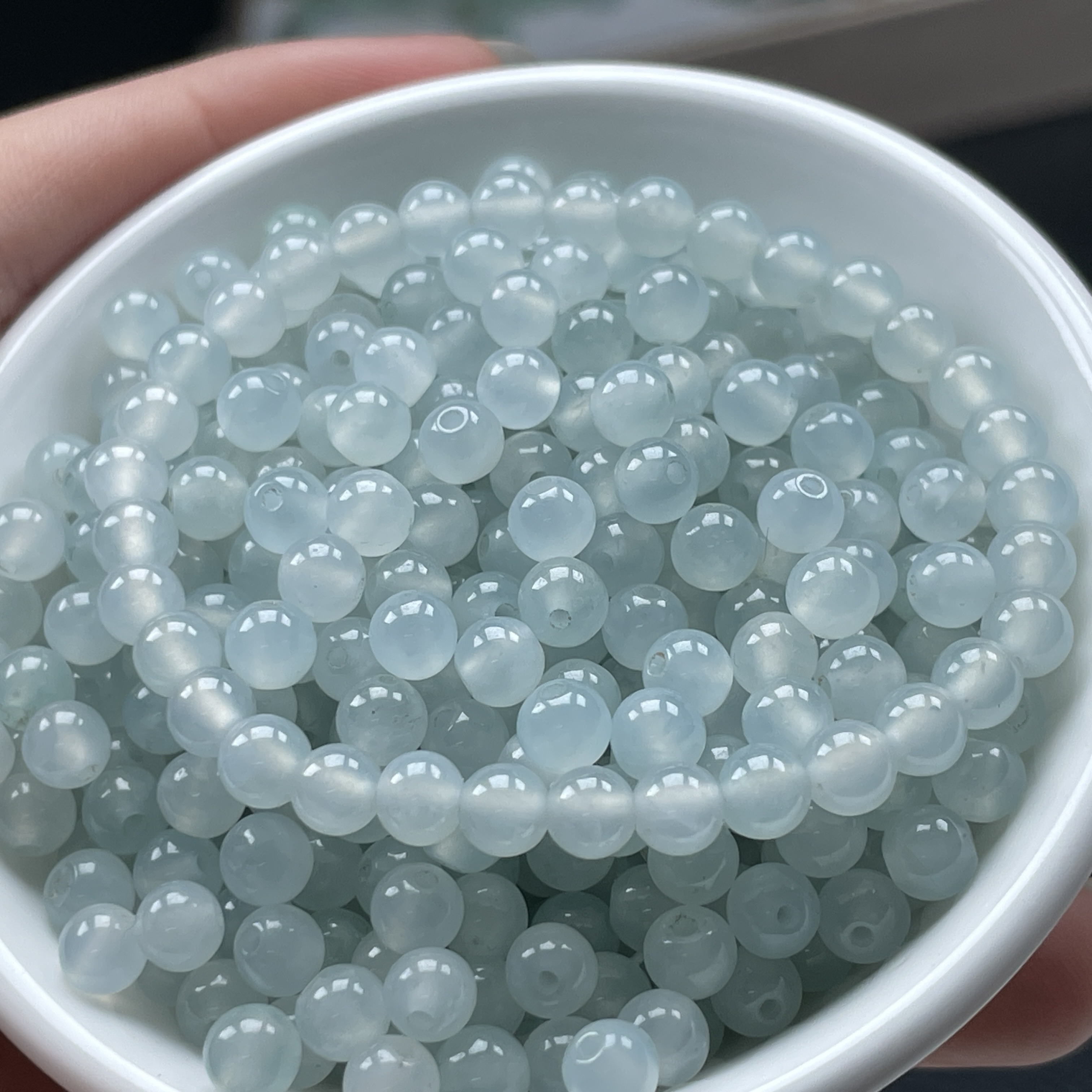 散珠多样性自发选68x卡4.8冰白起拍天然翡翠adiy