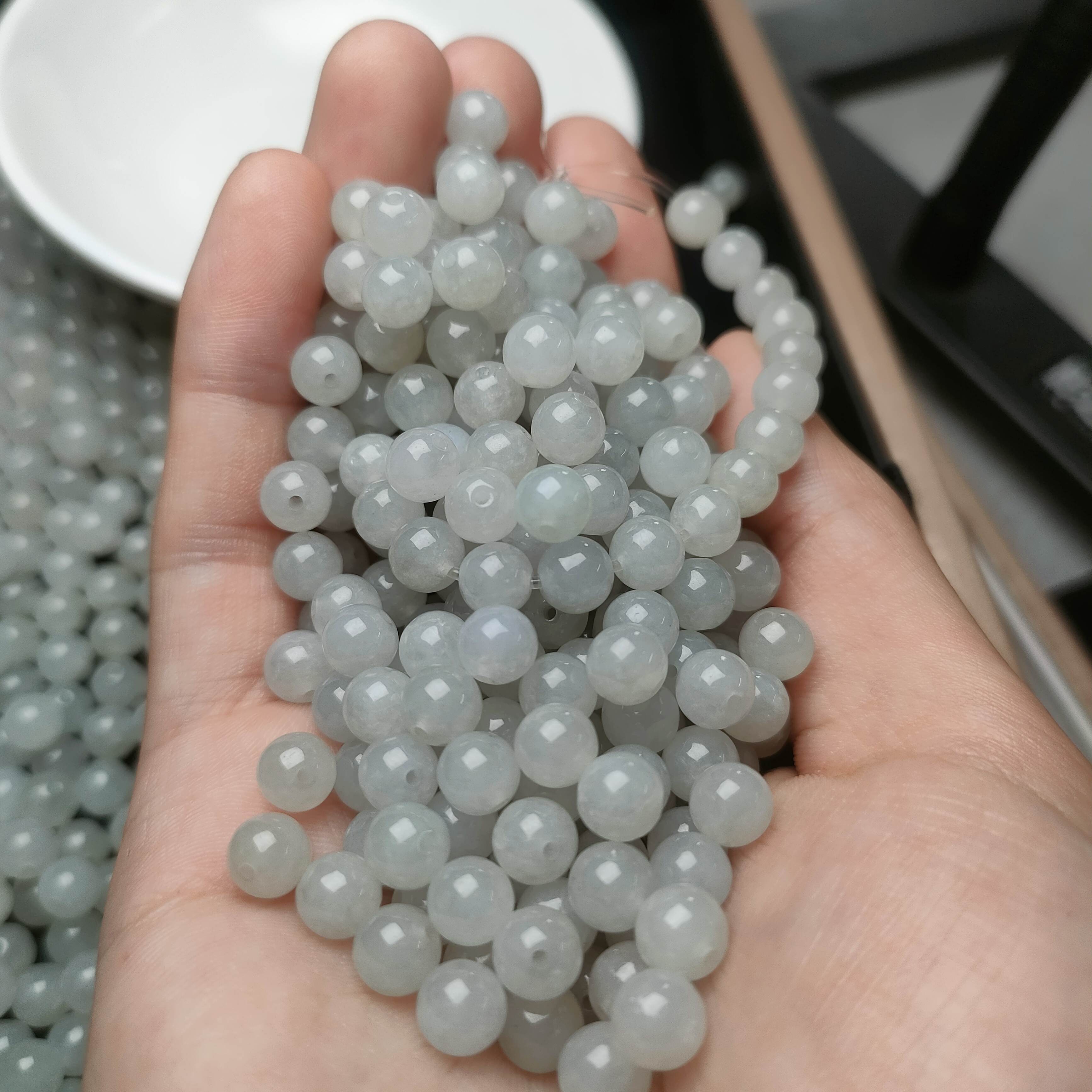 散珠多样性自发选107x天然翡翠a手链珠卡6+黄