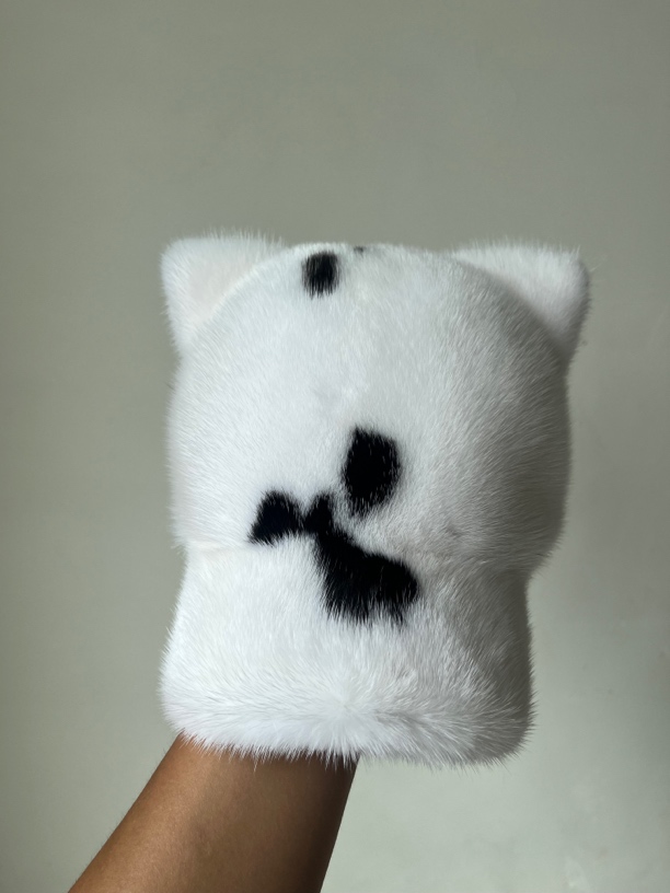 貂皮女整貂猫耳朵帽子秋冬皮草亲子棒球帽鸭舌帽猫耳朵护耳棉帽