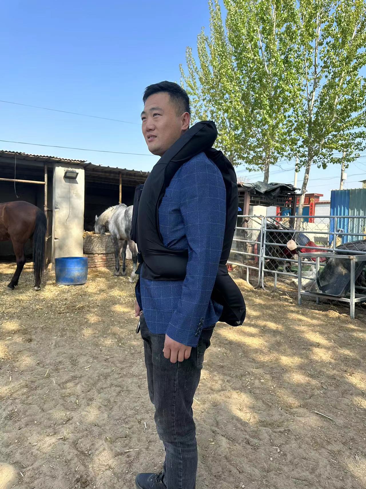 充气护甲防护马术马甲男女儿童款