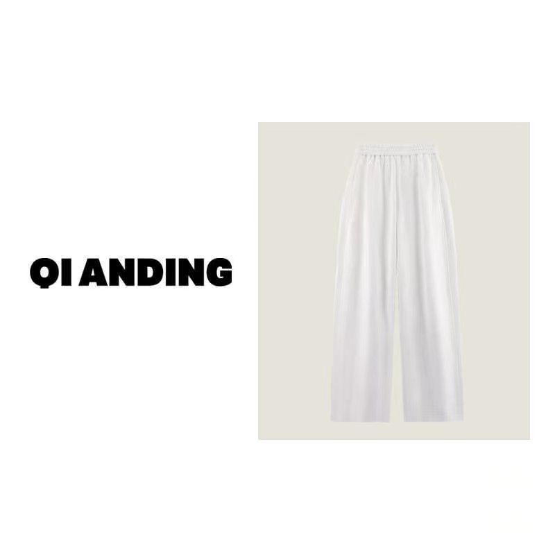 【QIANDING】2024新款“卫裤2.0版本”直筒百搭运动阔腿裤10270