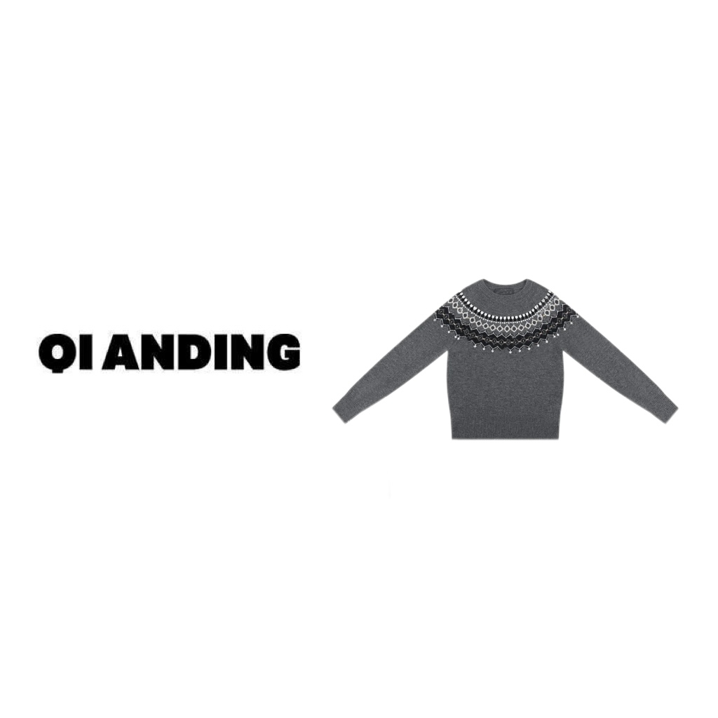 【QIANDING】2024新款 ”户外系列“ 撞色针织衫246137