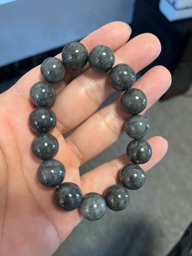 天然缅甸翡翠A货 乌鸡手串