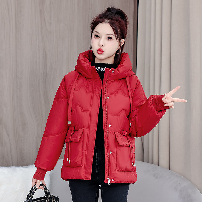 短款连帽女装小个子休闲百搭宽松加厚韩版冬季新款棉服