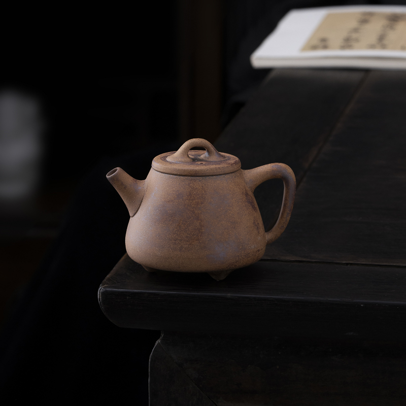 【有福器-高石瓢壶150ml】老岩泥复古侘寂风创意茶壶茶器