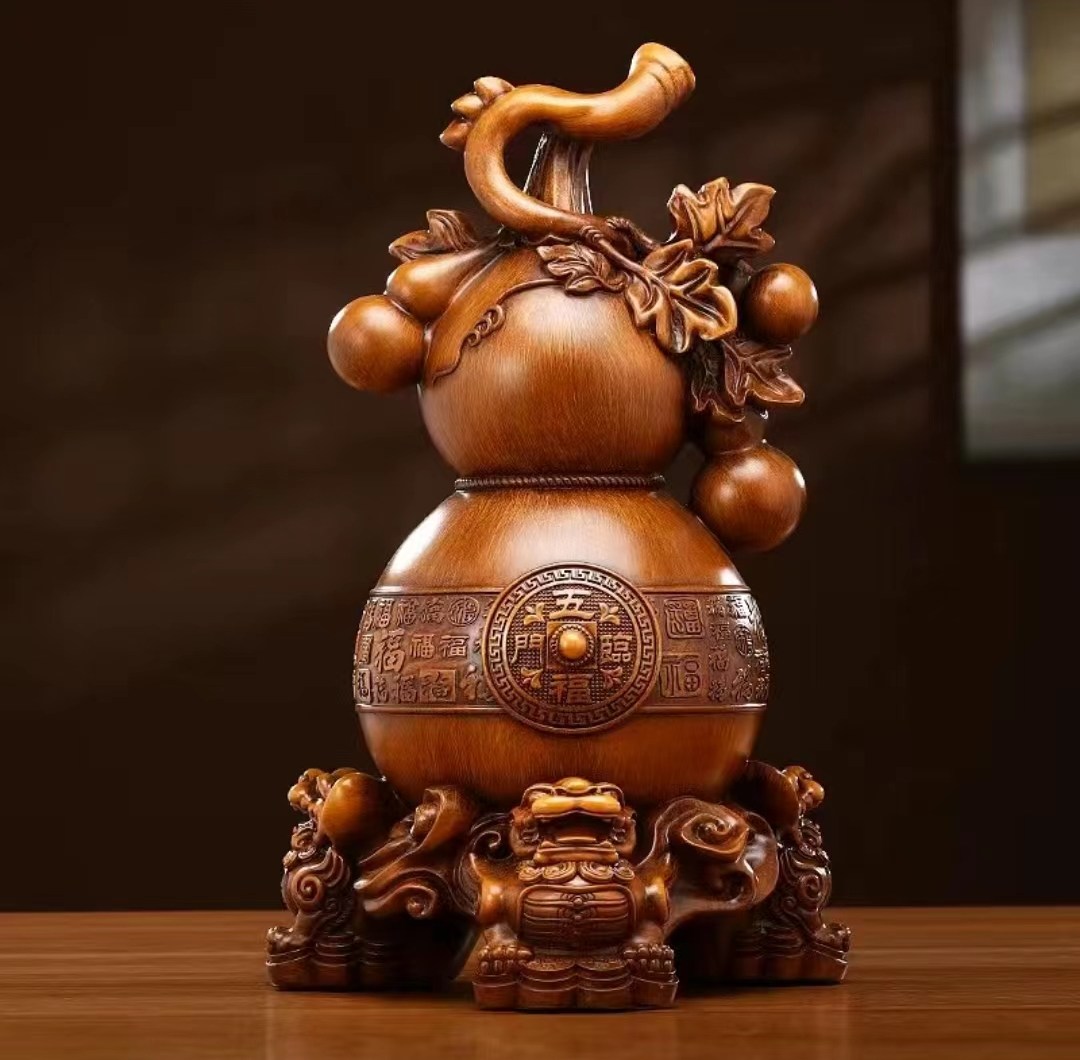 YM福运临门葫芦摆件客厅入户玄关电视柜装饰品长40宽34高64cm