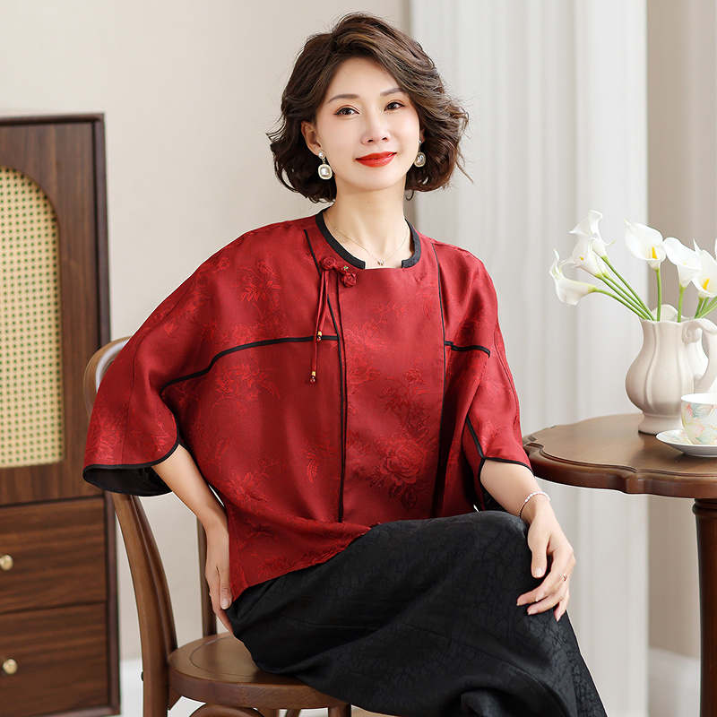 齐黛宋锦香云纱上衣年轻款女2024新款双面穿新中式桑蚕丝真丝小衫